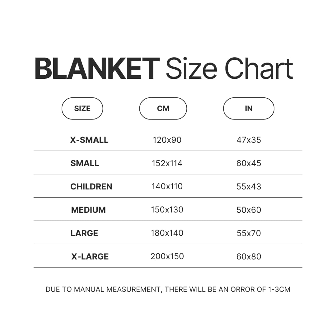 Blanket Size Chart 1 - Shih Tzu Gifts