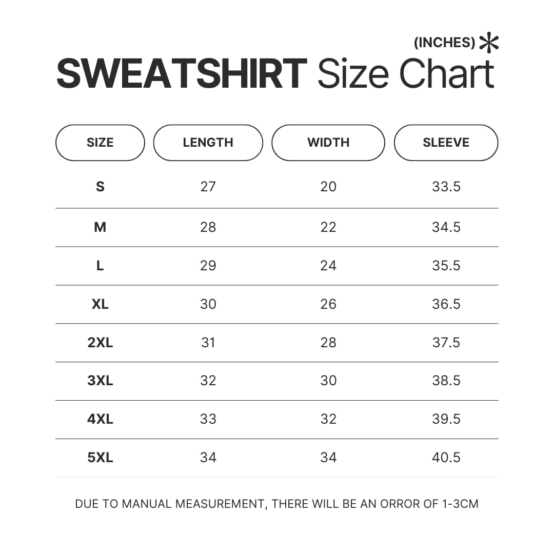Sweatshirt Size Chart - Basset Hound Gifts